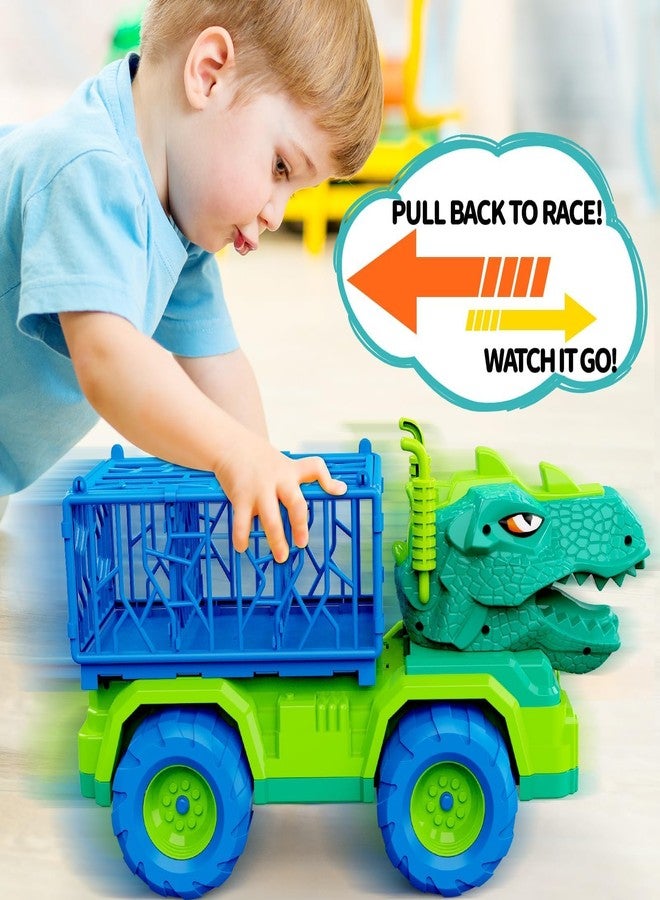 MindPal 19 in 1 Dinosaur Toys for Kids 3-5 5-7, Dinosaur Truck Set for Toddlers with 3 Pull Back Cars, 8 Dino Figures, Christmas and Birthday Gifts Toy for 3 4 5 6 7 Years Old Boys and Girls - Image 4